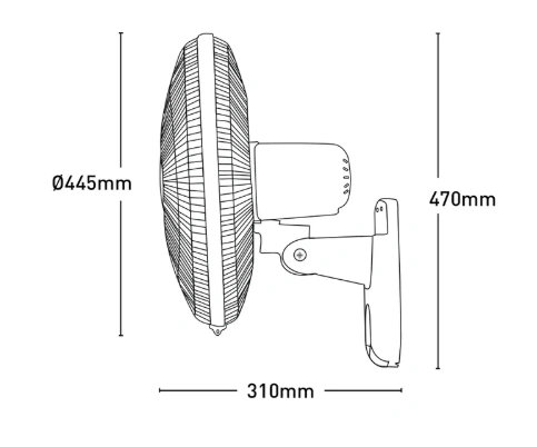 Wall fan Ivan 40cm with pull cords